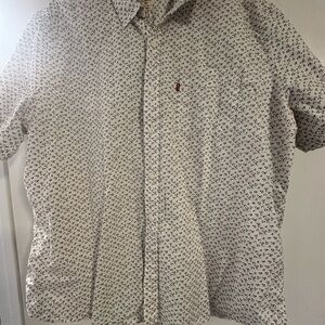 Levi's White and Floral Casual Button Down Shirt